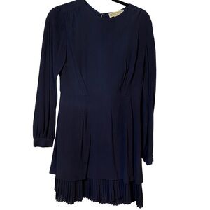 Michael Kors navy blue dress with pleated trim skirt size 6​